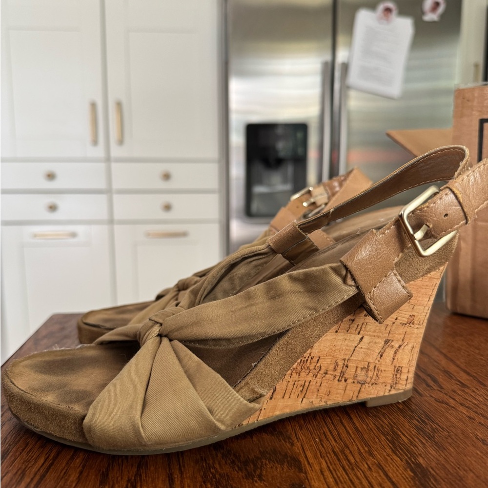 Aerosoles Tan Wedge Sandals